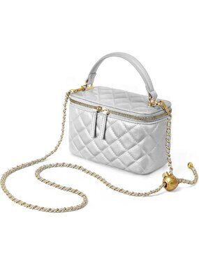 Chic Small Quilted Crossbody Purse with Top Handle - Stylish Women's Handbag